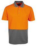 ADULTS Hi Vis Non Cuff Traditional Polo - ORANGE Range - 6HVNC