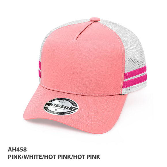 KIDS A-FRAME STRIPED TRUCKER CAP-AH458