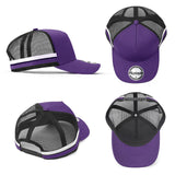 KIDS A-FRAME STRIPED TRUCKER CAP-AH458