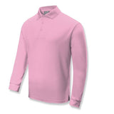 Adults Plain Breezeway Micromesh Long Sleeve Polo (S- XL)