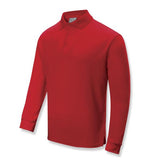 Adults Plain Breezeway Micromesh Long Sleeve Polo (S- XL)