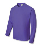 Unisex Kids Plain Breezeway Micromesh Long Sleeve Tee - (4-10)