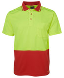 ADULTS Hi Vis Non Cuff Traditional Polo - Lime Range - 6HVNC