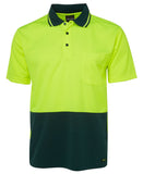 ADULTS Hi Vis Non Cuff Traditional Polo - Lime Range - 6HVNC