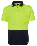 ADULTS Hi Vis Non Cuff Traditional Polo - Lime Range - 6HVNC